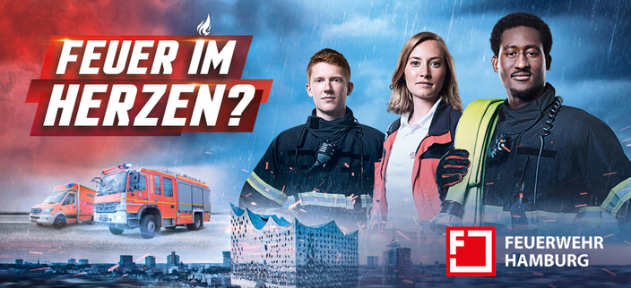 Ausbildungskampagne mit der Aufschrift: Feuer im Herzen? Ausbildungskampagne mit der Aufschrift: Feuer im Herzen?