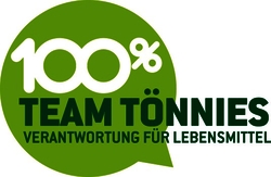 Logo 100% Team Tönnies Verantwortung für Lebensmittel