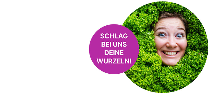 Frau im Salat: Schlag bei uns Wurzeln