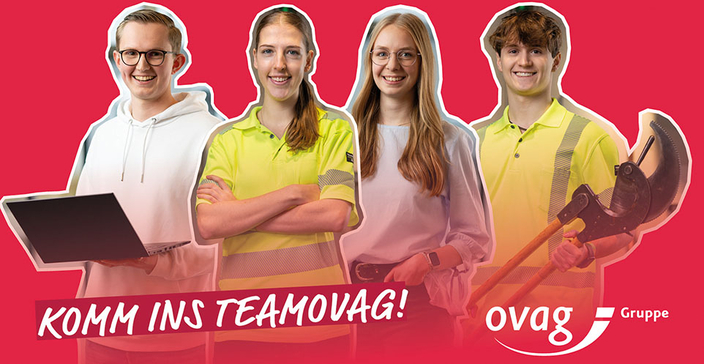 KOMM INS TEAMOVAG! Verschiedene Berufsgruppen in der OVAG-Gruppe KOMM INS TEAMOVAG! Verschiedene Berufsgruppen in der OVAG-Gruppe