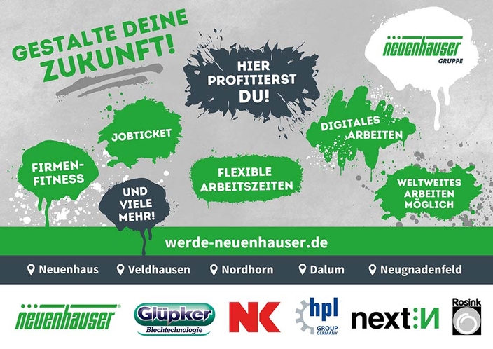 Azubikampagne, grüne Farbkleckse auf grauem Hintergrund, in denen die Benefits aufgeführt sind, Bildaufschrift: Gestalte deine Zukunft! Azubikampagne, grüne Farbkleckse auf grauem Hintergrund, in denen die Benefits aufgeführt sind, Bildaufschrift: Gestalte deine Zukunft!