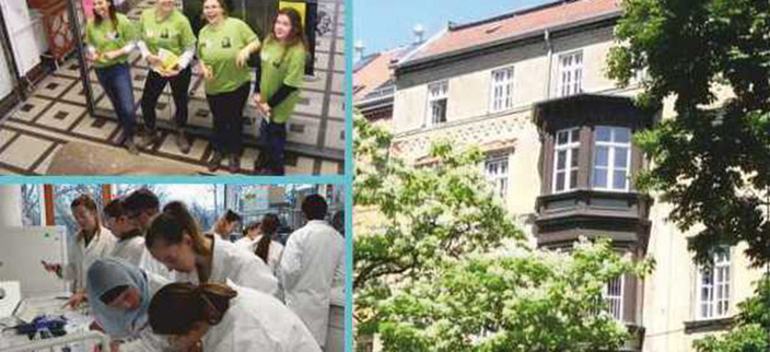 Bildmontage mit drei Bildern. Zweimal Schüler/innen und einmal das Schulgebäude von außen Bildmontage mit drei Bildern. Zweimal Schüler/innen und einmal das Schulgebäude von außen