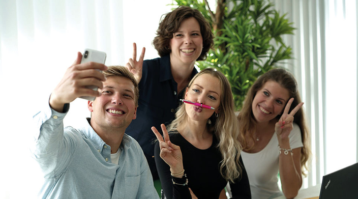 Selfie vier Personen Selfie vier Personen