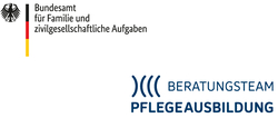 Logo Bundesamt für Familie und zivielgesellschaftliche Aufgaben | Logo Beratungsteam Pflegeausbildung Logo Bundesamt für Familie und zivielgesellschaftliche Aufgaben | Logo Beratungsteam Pflegeausbildung