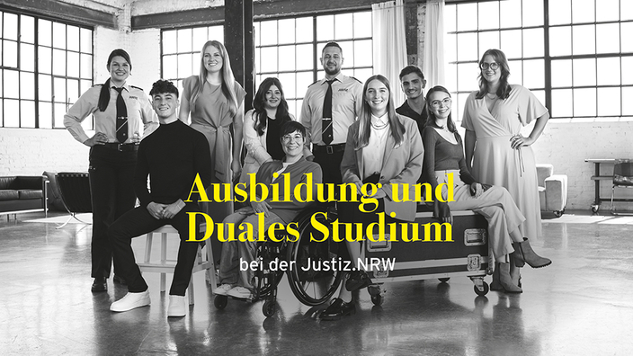 Kampagnenbild Ausbildung und Duales Studium bei der Justiz.NRW Kampagnenbild Ausbildung und Duales Studium bei der Justiz.NRW