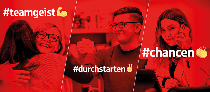 Kampagnenbeild #teamgeist #durchstarten #chancen Kampagnenbeild #teamgeist #durchstarten #chancen