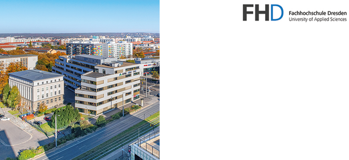 Gebäude der Fachhochschule Dresden (FHD) aus Vogelperspektive Gebäude der Fachhochschule Dresden (FHD) aus Vogelperspektive
