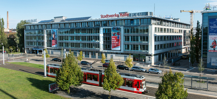 Firmengebäudeansicht Stadtwerke Halle Firmengebäudeansicht Stadtwerke Halle