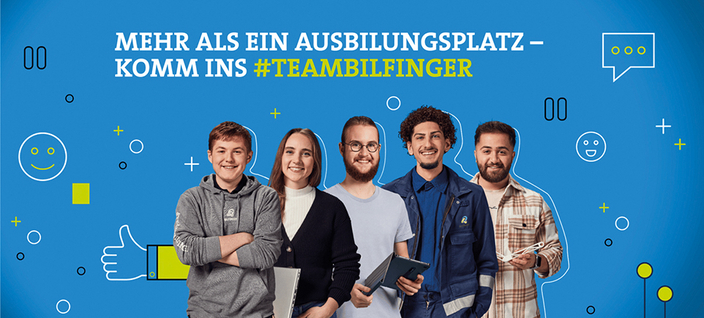 Kampagnenbild Bilfinger "Mehr als ein Ausbildungsplatz – komm ins #TEAMBILFINGER" Kampagnenbild Bilfinger "Mehr als ein Ausbildungsplatz – komm ins #TEAMBILFINGER"
