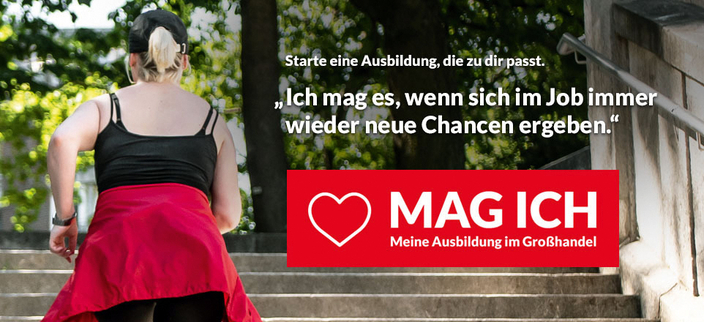 Junger Mensch in Sportbekleidung läuft eine Treppe hoch, Bildaufschrift: Ich mag es, wenn sich im Job immer wieder neue Chancen ergeben. Junger Mensch in Sportbekleidung läuft eine Treppe hoch, Bildaufschrift: Ich mag es, wenn sich im Job immer wieder neue Chancen ergeben.