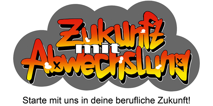Schriftzug Zukunft mit Abwechslung Schriftzug Zukunft mit Abwechslung