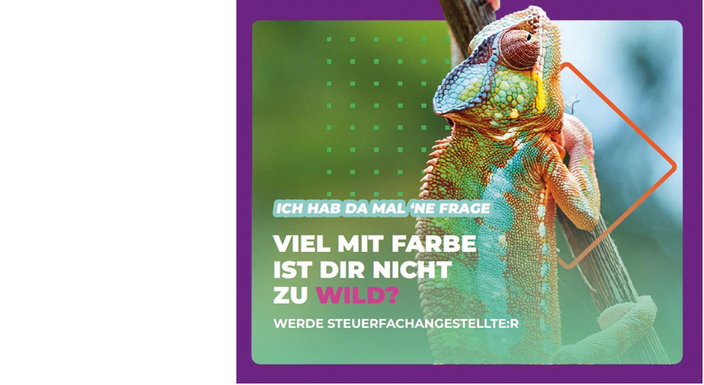 Kampagnenbild mit Chamäleon Kampagnenbild mit Chamäleon