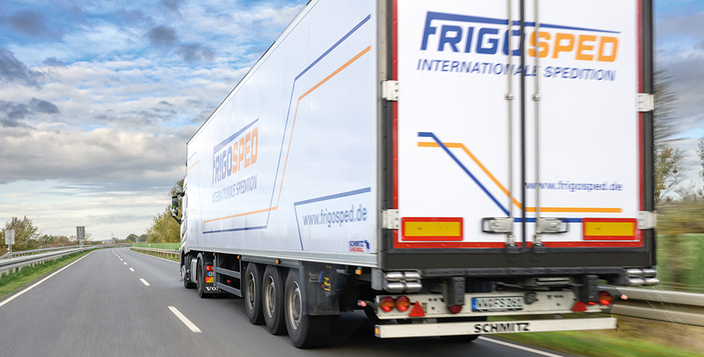 LKW mit Aufschrift FRIGOSPED Internationale Spedition LKW mit Aufschrift FRIGOSPED Internationale Spedition