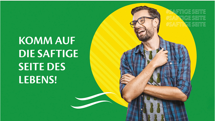 Kampagnenbild Komm auf dei saftige Seite des Lebens! Kampagnenbild Komm auf dei saftige Seite des Lebens!