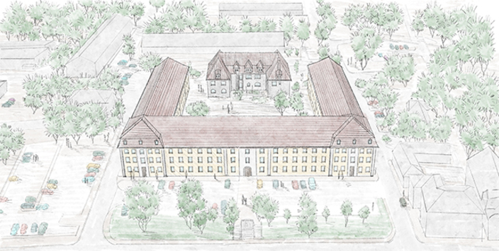 Zeichnung: Gebäude Landkreis Neuburg-Schrobenhausen Zeichnung: Gebäude Landkreis Neuburg-Schrobenhausen