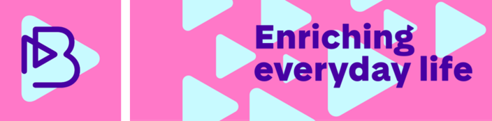 Banner mit der Aufschrift: Enriching everyday life Banner mit der Aufschrift: Enriching everyday life