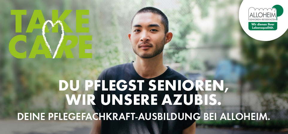 Plakat, Spruch: Du pflegst Senioren, wir unsere Azubis.