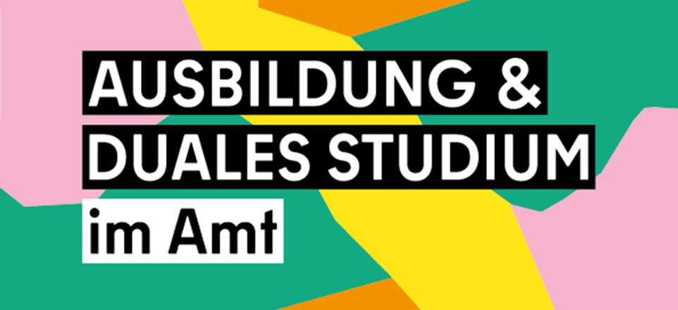 Vektorgrafik mit der Aufschrift Ausbidung und duales Studium im Amt