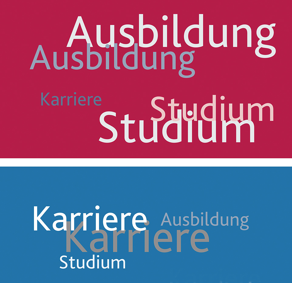 Schriftzug Ausbildung, Studium, Karriere