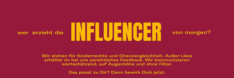 Schriftzug: Wer erzieht die INFLUENCER von morgen?