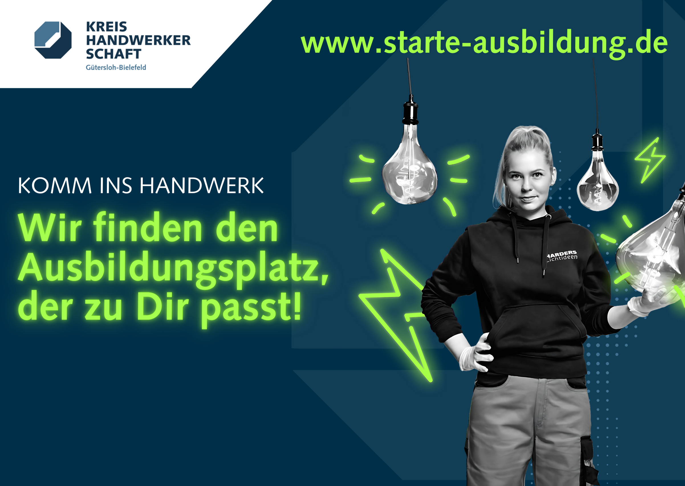 Kampagnenbild "Wir finden den Ausbildungsplatz, der zu Dir passt!"