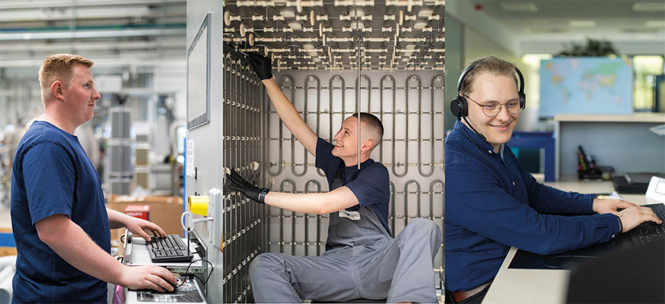 Mitarbeitende in verschiedenen Berufen bei der PVA TePla AG 