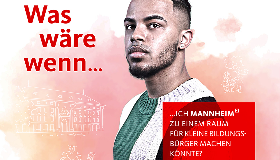Fotocollage: Person und Schriftzug: Was wäre wenn ...