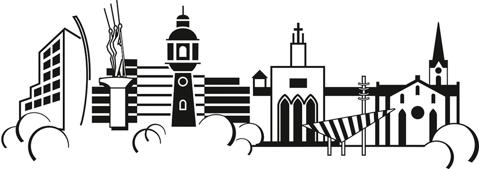 Silhouette der Stadt Neu-Ulm 