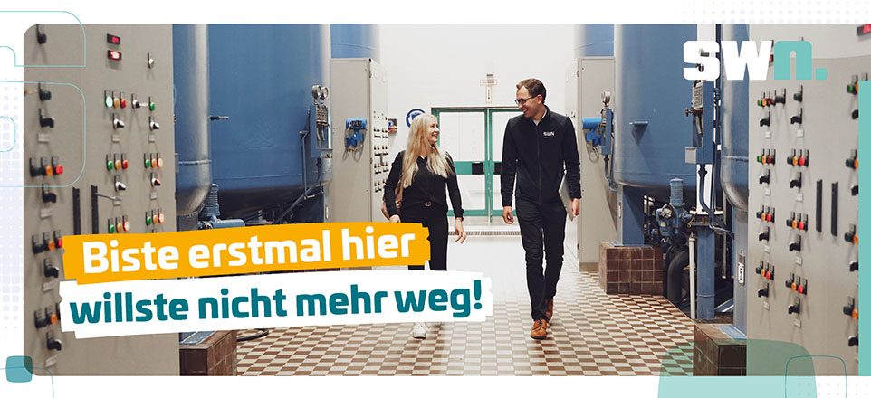 Biste erstmal hier, willste nicht mehr Weg - Mitarbeitende der SWN Stadtwerke Neumünster auf dem Weg zur Arbeit