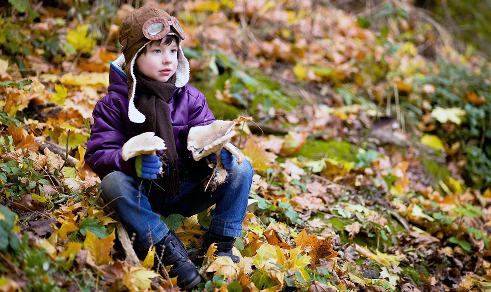 Junge im Wald