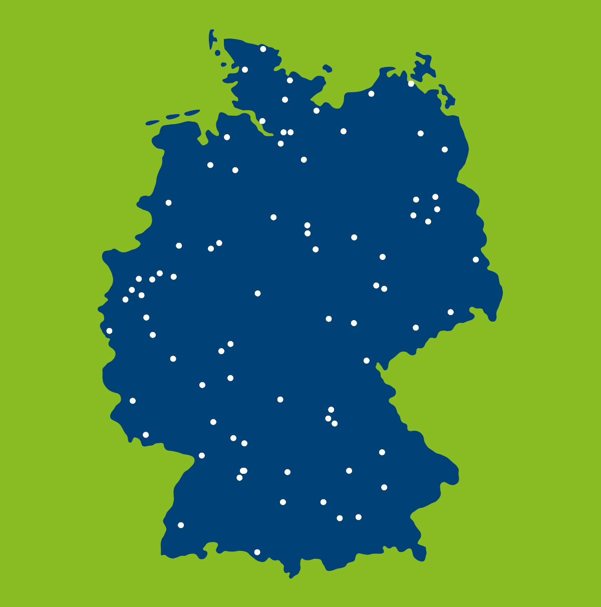 Map of Germany with trade fair locations vocatium and parentum Map of Germany with trade fair locations vocatium and parentum